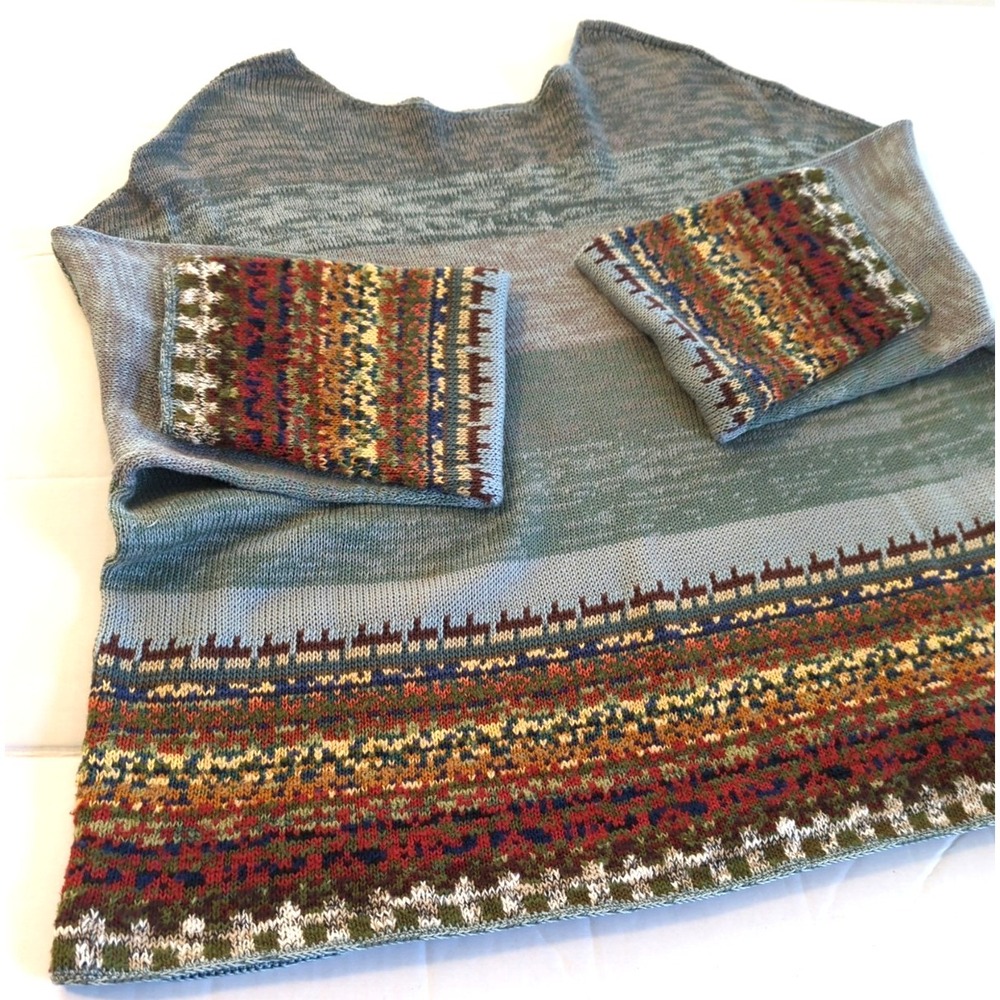 Peruvian Connection Sweater L/XL 100% Pima Cotton Pullover Retro Southwestern